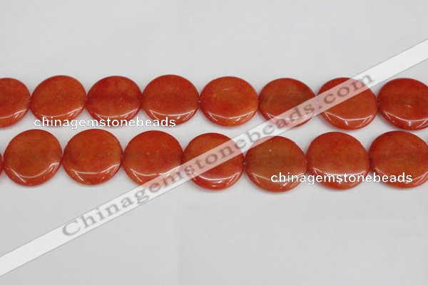 CCN3841 15.5 inches 30mm flat round candy jade beads wholesale