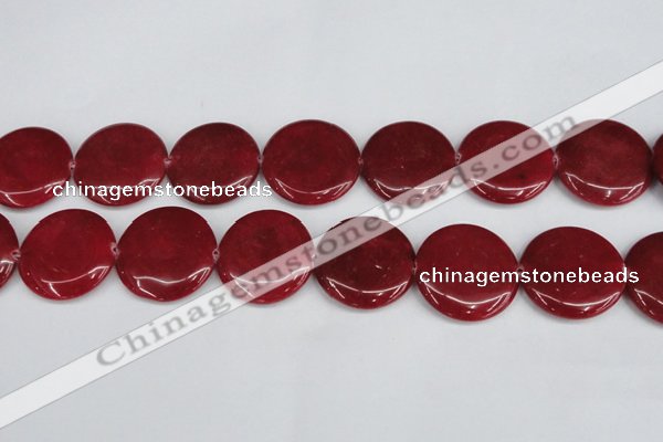 CCN3843 15.5 inches 30mm flat round candy jade beads wholesale