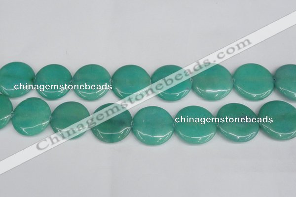 CCN3844 15.5 inches 30mm flat round candy jade beads wholesale