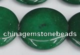 CCN3846 15.5 inches 30mm flat round candy jade beads wholesale