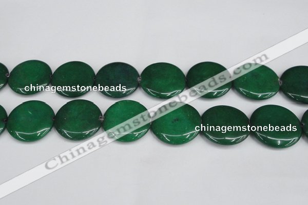 CCN3846 15.5 inches 30mm flat round candy jade beads wholesale