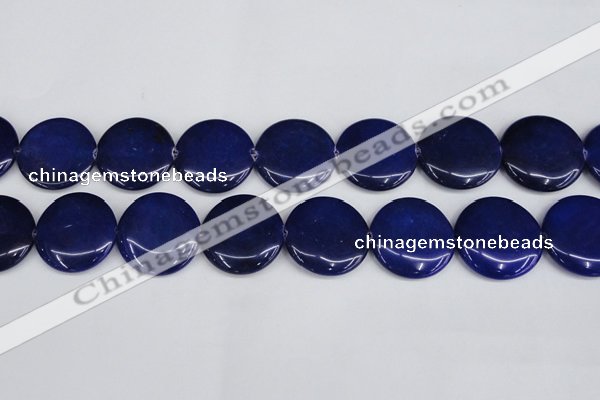 CCN3847 15.5 inches 30mm flat round candy jade beads wholesale