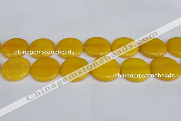 CCN3850 15.5 inches 35mm flat round candy jade beads wholesale