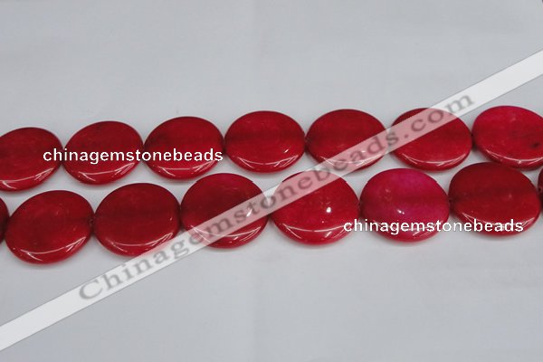 CCN3853 15.5 inches 35mm flat round candy jade beads wholesale