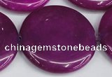 CCN3854 15.5 inches 35mm flat round candy jade beads wholesale