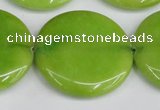 CCN3856 15.5 inches 35mm flat round candy jade beads wholesale