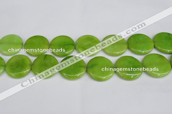 CCN3856 15.5 inches 35mm flat round candy jade beads wholesale