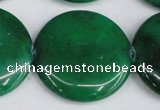 CCN3857 15.5 inches 35mm flat round candy jade beads wholesale