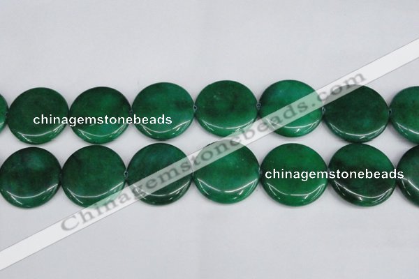 CCN3857 15.5 inches 35mm flat round candy jade beads wholesale