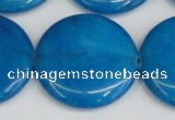 CCN3858 15.5 inches 35mm flat round candy jade beads wholesale