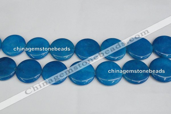 CCN3858 15.5 inches 35mm flat round candy jade beads wholesale