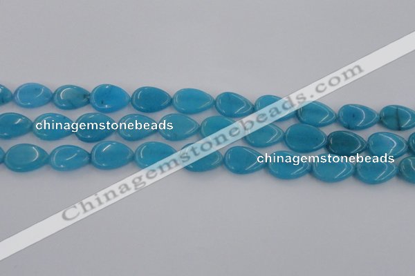 CCN3871 15.5 inches 13*18mm flat teardrop candy jade beads