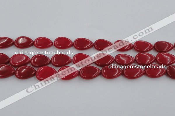 CCN3879 15.5 inches 15*20mm flat teardrop candy jade beads