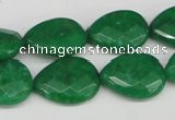 CCN388 15.5 inches 15*20mm faceted flat teardrop candy jade beads