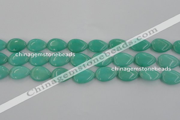 CCN3885 15.5 inches 15*20mm flat teardrop candy jade beads