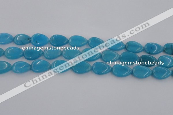 CCN3886 15.5 inches 15*20mm flat teardrop candy jade beads