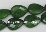 CCN389 15.5 inches 15*20mm faceted flat teardrop candy jade beads