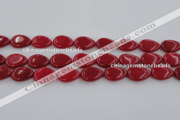 CCN3894 15.5 inches 18*25mm flat teardrop candy jade beads