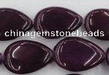 CCN3896 15.5 inches 18*25mm flat teardrop candy jade beads