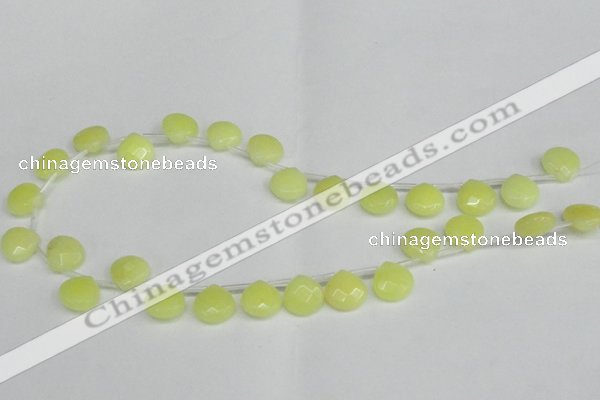 CCN3917 Top-drilled 13*13mm briolette candy jade beads wholesale