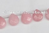 CCN3927 Top-drilled 12*15mm briolette candy jade beads wholesale