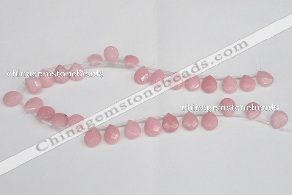 CCN3927 Top-drilled 12*15mm briolette candy jade beads wholesale