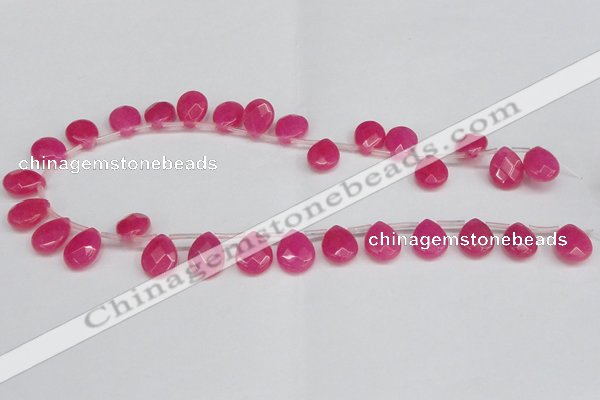 CCN3929 Top-drilled 12*15mm briolette candy jade beads wholesale