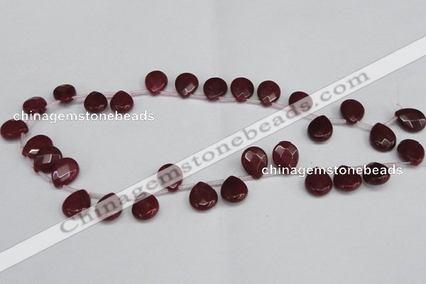 CCN3931 Top-drilled 12*15mm briolette candy jade beads wholesale