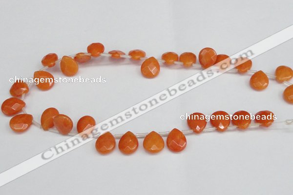 CCN3932 Top-drilled 12*15mm briolette candy jade beads wholesale