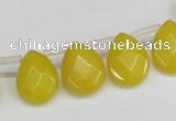 CCN3934 Top-drilled 12*15mm briolette candy jade beads wholesale