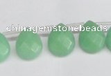 CCN3935 Top-drilled 12*15mm briolette candy jade beads wholesale