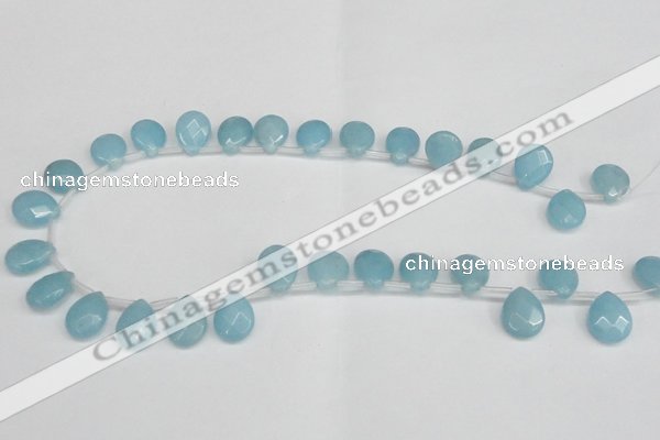 CCN3937 Top-drilled 12*15mm briolette candy jade beads wholesale