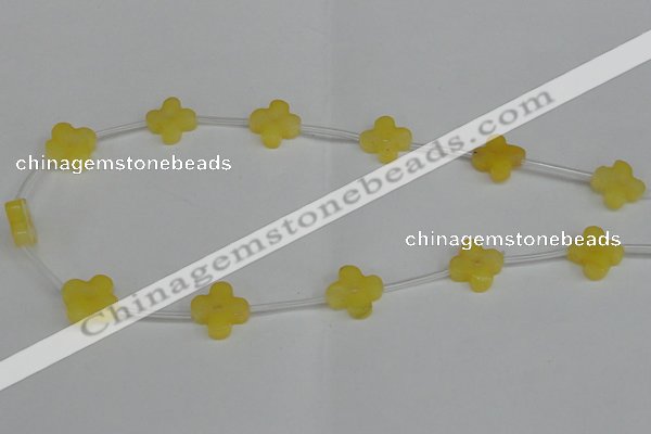 CCN3946 15.5 inches 15mm carved flower candy jade beads wholesale