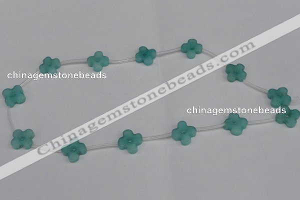 CCN3948 15.5 inches 15mm carved flower candy jade beads wholesale