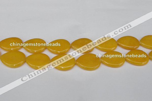 CCN3970 15.5 inches 30*40mm flat teardrop candy jade beads