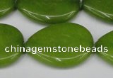 CCN3979 15.5 inches 30*40mm flat teardrop candy jade beads