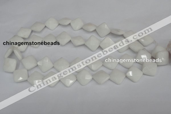 CCN400 15.5 inches 15*15mm faceted diamond candy jade beads