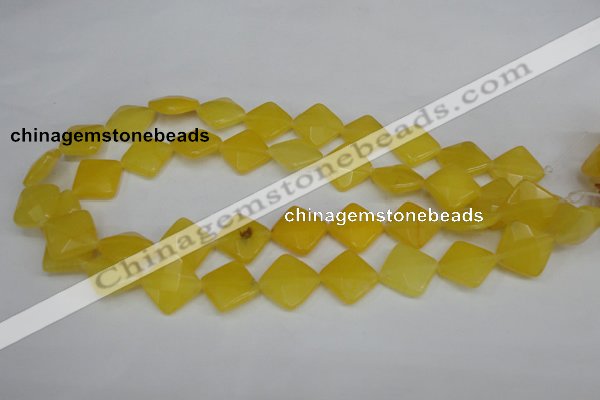 CCN401 15.5 inches 15*15mm faceted diamond candy jade beads