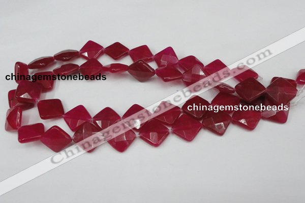 CCN403 15.5 inches 15*15mm faceted diamond candy jade beads