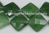 CCN404 15.5 inches 15*15mm faceted diamond candy jade beads