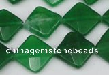 CCN405 15.5 inches 15*15mm faceted diamond candy jade beads