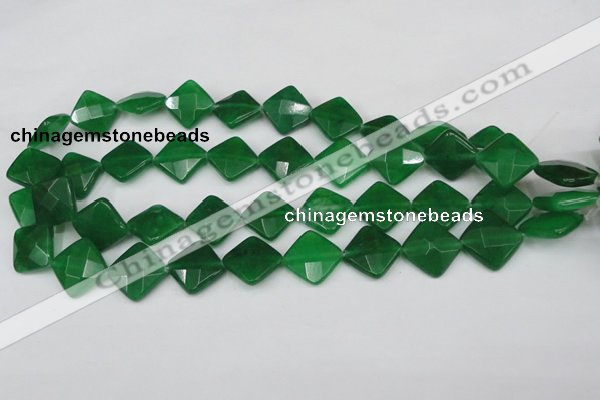 CCN405 15.5 inches 15*15mm faceted diamond candy jade beads