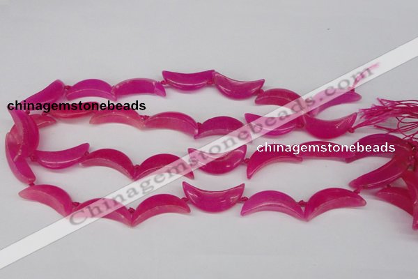 CCN416 15.5 inches 8*30mm curved moon candy jade beads wholesale