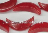CCN417 15.5 inches 8*30mm curved moon candy jade beads wholesale