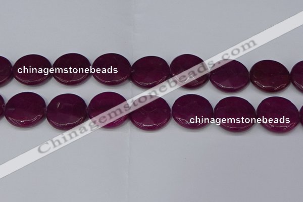 CCN4183 15.5 inches 20mm faceted coin candy jade beads wholesale