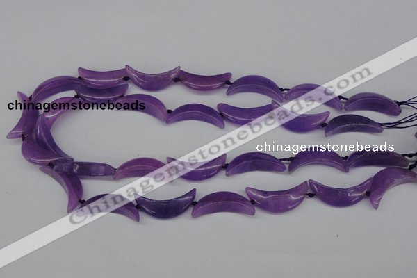 CCN419 15.5 inches 8*30mm curved moon candy jade beads wholesale