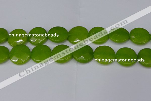 CCN4190 15.5 inches 20mm faceted coin candy jade beads wholesale