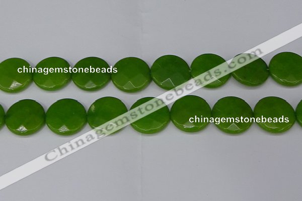 CCN4191 15.5 inches 20mm faceted coin candy jade beads wholesale