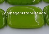 CCN4211 15.5 inches 30*40mm rectangle candy jade beads wholesale