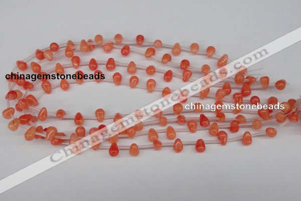 CCN433 15.5 inches Top-drilled 6*9mm teardrop candy jade beads